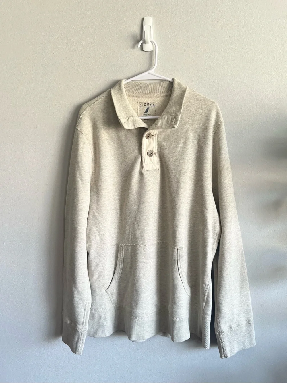 J. Crew Light Gray Cotton Mock Neck Pullover